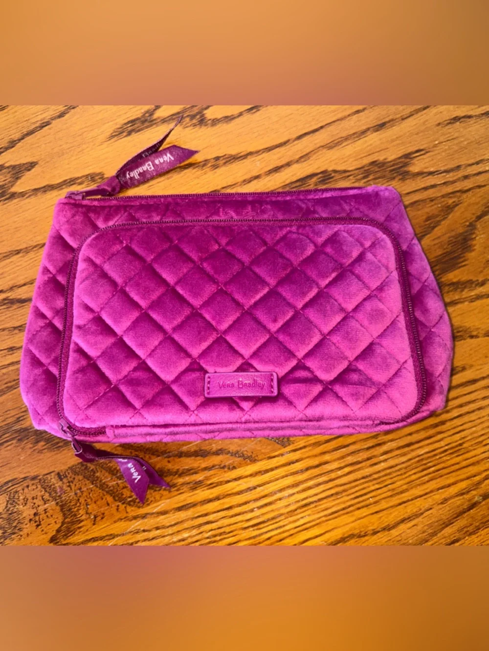 Vera Bradley Compact Organizer - Majestic Magenta - Quilted Cosmetic Pouch